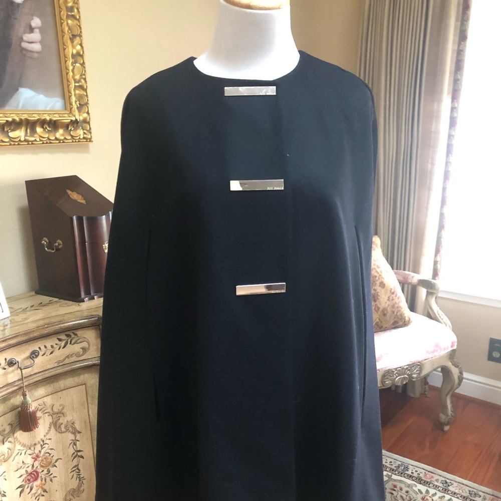 Black wool cape